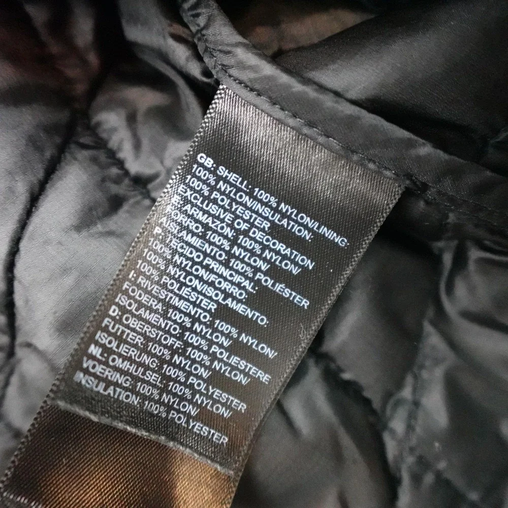 North Face Thermoball Jacket Mens Large Black Quilted Puffer Zip Insulated